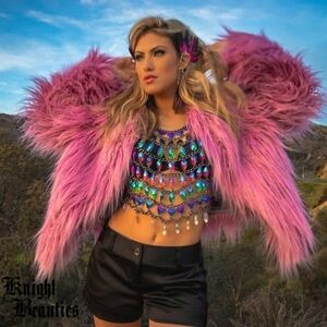 Forever 21 Pink Faux Fur Jacket